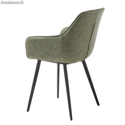 Cadeira estilo nórdico com estructura preta e estofado verde. - Foto 3