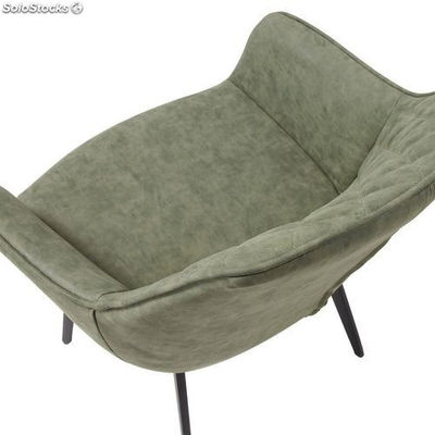 Cadeira estilo nórdico com estructura preta e estofado verde. - Foto 4