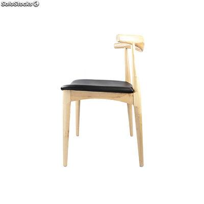 Cadeira estilo nórdico com estrutura de madeira de haya e assento pele sintetica - Foto 3