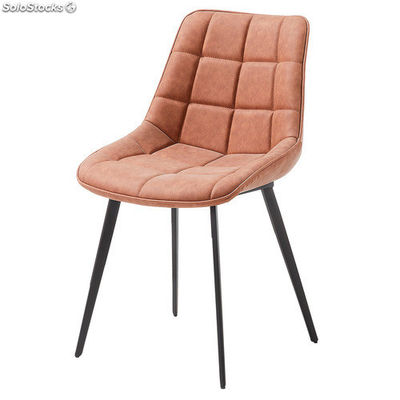Cadeira estilo nórdico de pele sintética castanha - Foto 2