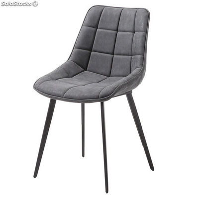 Cadeira estilo nórdico de pele sintética preta - Foto 2