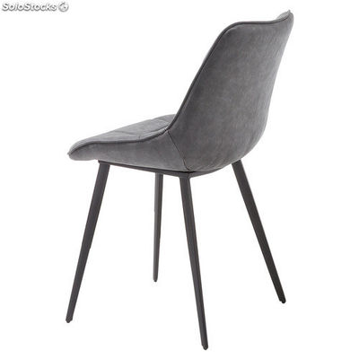 Cadeira estilo nórdico de pele sintética preta - Foto 3