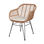 Cadeira estilo nórdico de rattan com almofada - 1