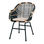 Cadeira estilo nórdico em fibra de rattan natural e medula - 1