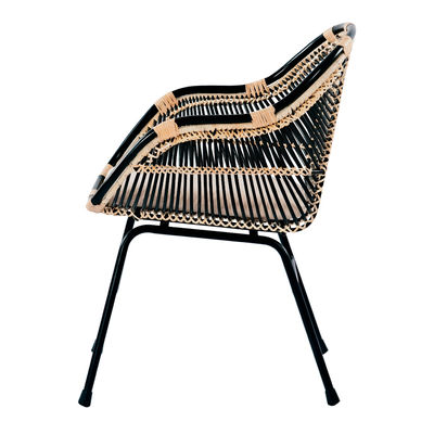 Cadeira estilo nórdico em fibra de rattan natural e medula - Foto 3
