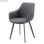 Cadeira estilo nórdico estructura preta e estofado cinza. - 1