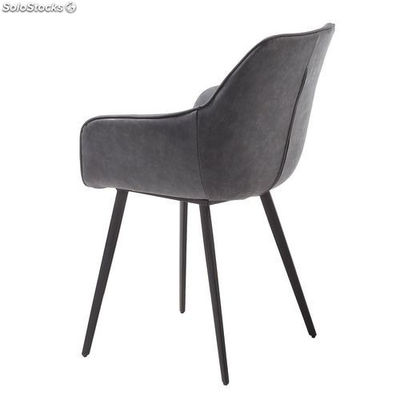 Cadeira estilo nórdico estructura preta e estofado cinza. - Foto 2