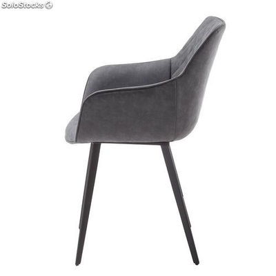 Cadeira estilo nórdico estructura preta e estofado cinza. - Foto 4