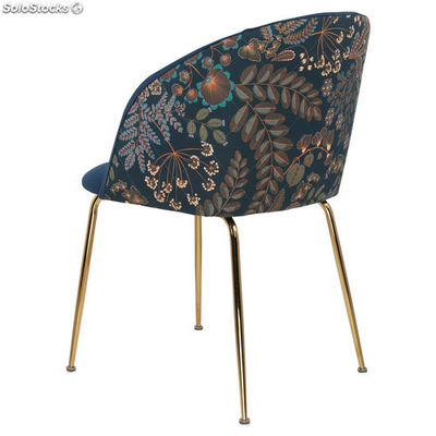 Cadeira estofada em veludo e tecido de padrão - Foto 2