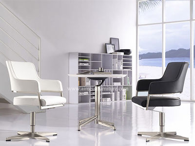 cadeira giratória de couro de design moderno para recepção de escritório - Foto 4