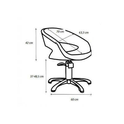 Cadeira hidráulica com base em estrela e design curvo Modelo Oval - Foto 2