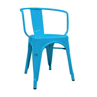 Cadeira industrial torix com braços azul ( inspirada na linha tolix)