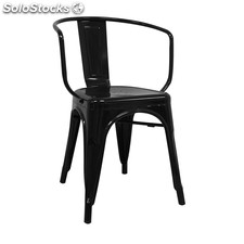 Cadeira industrial torix com braços preta ( inspirada na linha tolix)