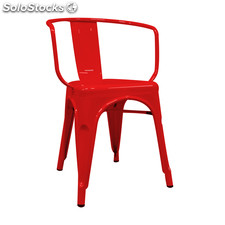 Cadeira industrial torix com braços vermelha (inspirada na linha tolix)