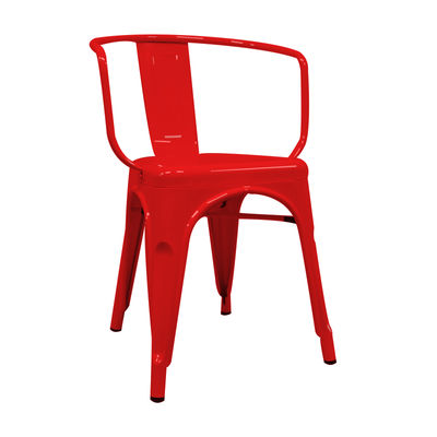 Cadeira industrial torix com braços vermelha (inspirada na linha tolix)