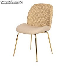 Cadeira MYLA estilo contemporâneo con estrutura de aço acabada en latão