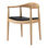 Cadeira nórdica de madeira com assento preto tipo Round chair - 1