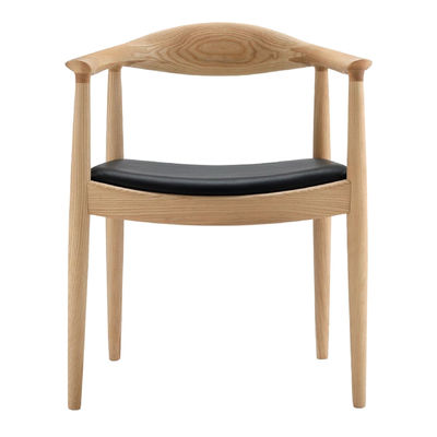 Cadeira nórdica de madeira com assento preto tipo Round chair - Foto 2