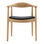 Cadeira nórdica de madeira com assento preto tipo Round chair - Foto 2