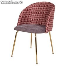 Cadeira OMNIA estilo contemporâneo con estrutura de aço acabada en latão