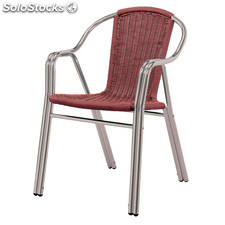 Cadeira para hotelaría de aluminio e fibra sintética