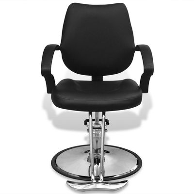 Cadeira profissional de cabeleireiro de couro artificial, preta - Foto 2