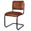Cadeira retro-vintage estilo, estrutura de aço, assento de couro e de volta. - 1