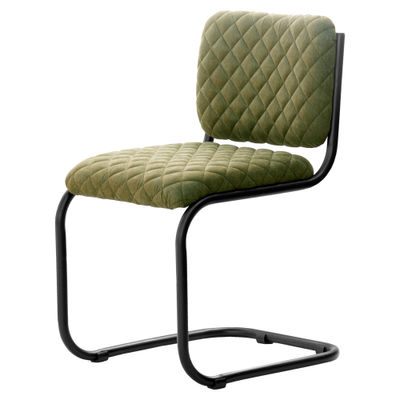 Cadeira retro-vintage estilo, estrutura de aço, assento de couro e de volta. - Foto 4