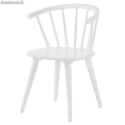 Cadeira tipo Windsor de madeira tropical em branco