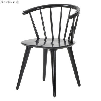 Cadeira tipo Windsor de madeira tropical em preto