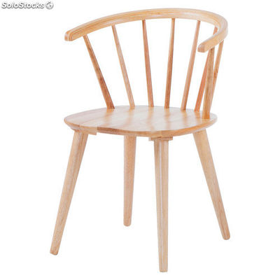 Cadeira tipo Windsor de madeira tropical em verniz natual