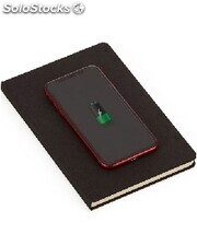 caderno com carregador power bank personalizado