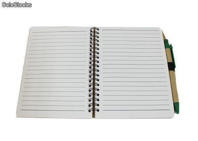 Caderno de papel reciclado com caneta 15 cm x 18 centímetros - Foto 2