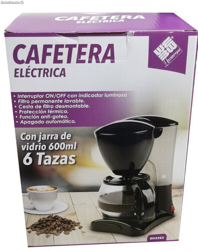 Cafetera De Goteo Eléctrica 0,6L, 650W - De 4/6 Tazas, Con Filtro Permanente