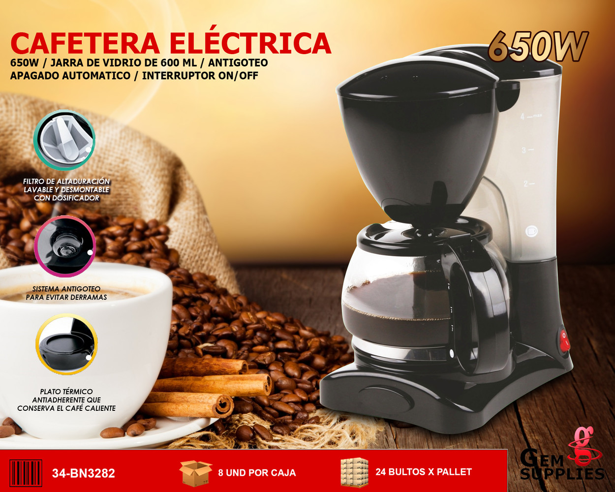 We Houseware BN3275 Cafetera italiana eléctrica 6 tazas 480W