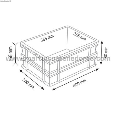 Caisse plastique 400x300x180/168 mm - Photo 5