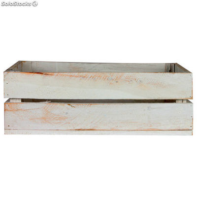 Caixa de madeira de pinho com acabamento em pintura blanca envelhecida