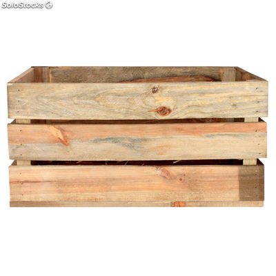 Caixa de madeira de pinho natural