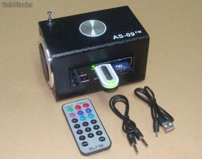 Caixa De Som e Alto Falante com usb sd FM as-09fm