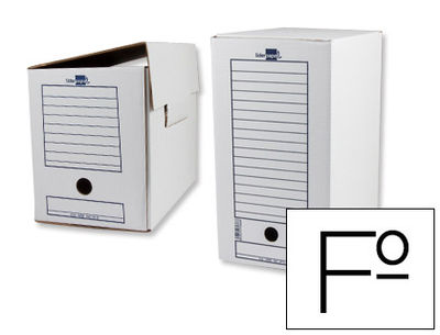 Caja archivo definitivo liderpapel ecouse carton 100% reciclado folio doble