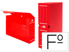 Caja archivo definitivo plastico liderpapel rojo 360X260X100 mm