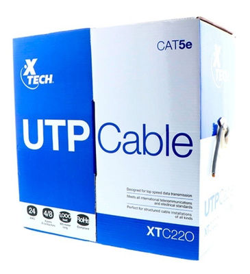 Caja Cable Utp Categoria 5e Gris De 305 Mts Xtech