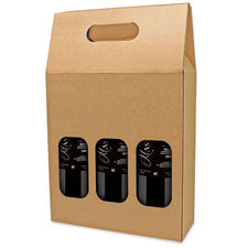 Caja carton botellas con ventana