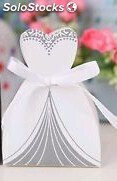 Caja cartón novia con lazo para detalles novia