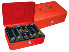 Caja caudales q-connect 10&quot; 250X180X90 mm roja con portamonedas