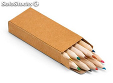 Caja con 10 lápices de color. Cartón.
