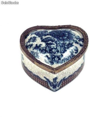 Caja corazón 11cm - Arbazul | porcelana decorada en porcelana