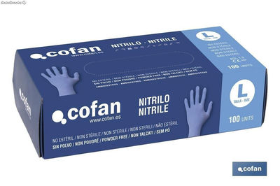 Caja de 100 unidades de guantes de nitrilo | Finos y elásticos | Sin polvo |