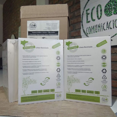 Caja de 5 Resmas x 500 Hojas De GEO Papel Reciclado Formato a4 Ecologico