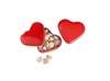 Caja de caramelos (24 gr) fabricada en aluminio en forma de corazón.